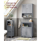 Bathroom furniture - with adjustable shelf and slat doors