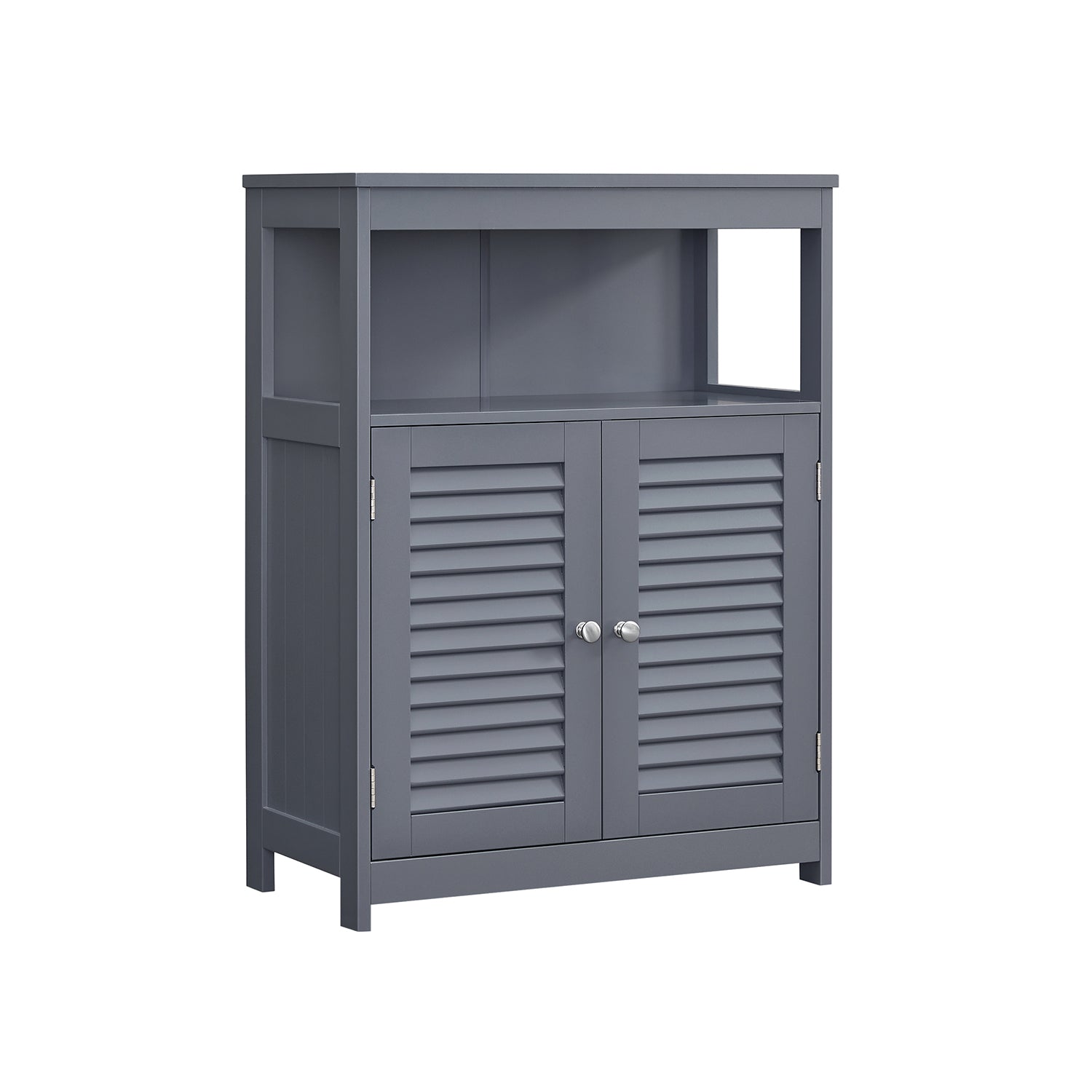 Bathroom cabinet - Kitchen cupboard with open compartment - Gray