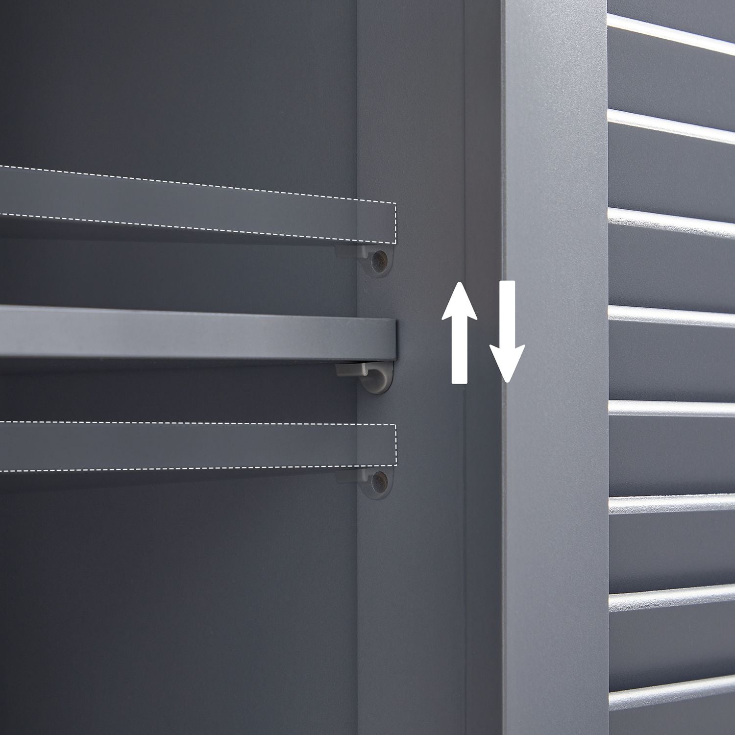 Bathroom cabinet - Kitchen cupboard with open compartment - Gray