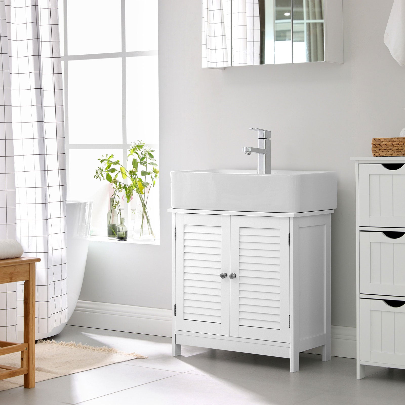 Washbasin cabinet - Matt white