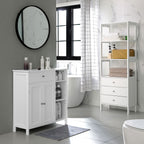 Bathroom cabinet - With 1 drawer - 3 shelves - Wood - White