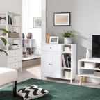 Bathroom cabinet - With 1 drawer - 3 shelves - Wood - White