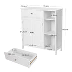 Bathroom cabinet - With 1 drawer - 3 shelves - Wood - White