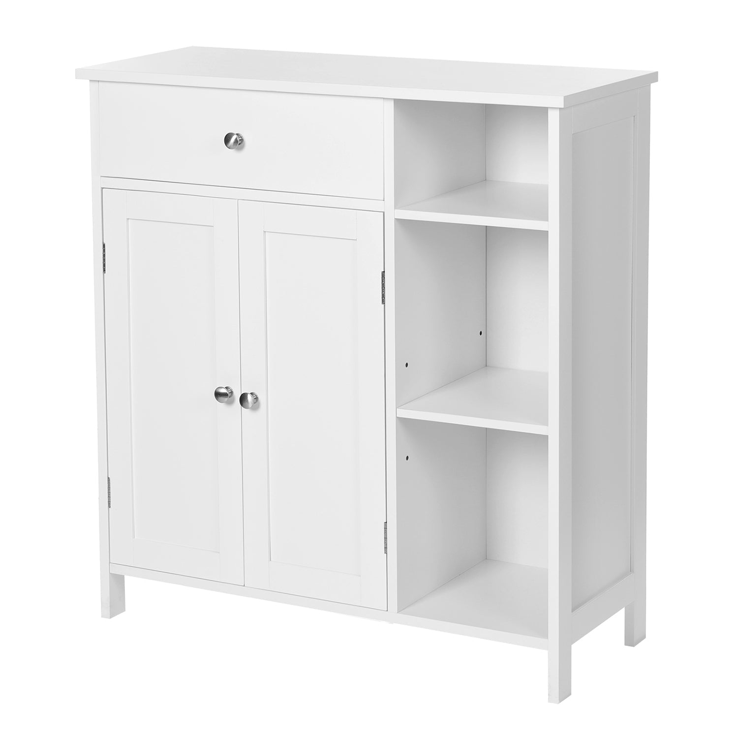 Bathroom cabinet - With 1 drawer - 3 shelves - Wood - White