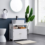 Washbasin undercase - Bathroom furniture - 60 x 30 x 60 cm - Scandinavian design - Matt white