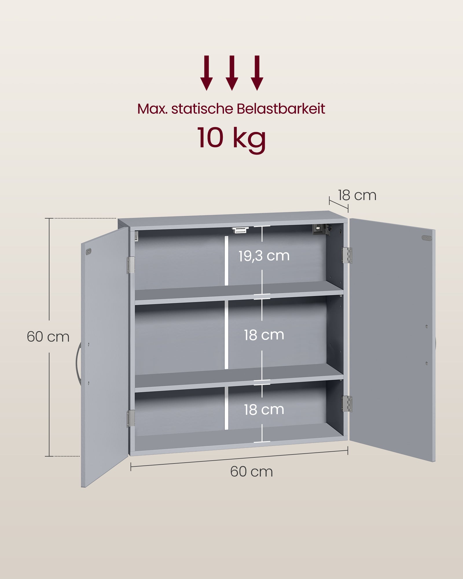 Bathroom Furniture - Wall Montage - With adjustable shelves