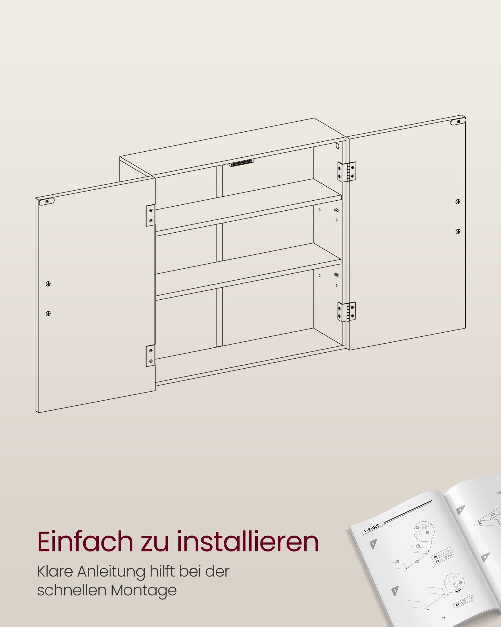 Bathroom Furniture - Wall Montage - With adjustable shelves