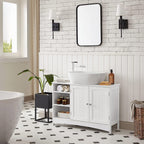 Washbasin furniture - Extra long base cabinet - Bathroom furniture - White