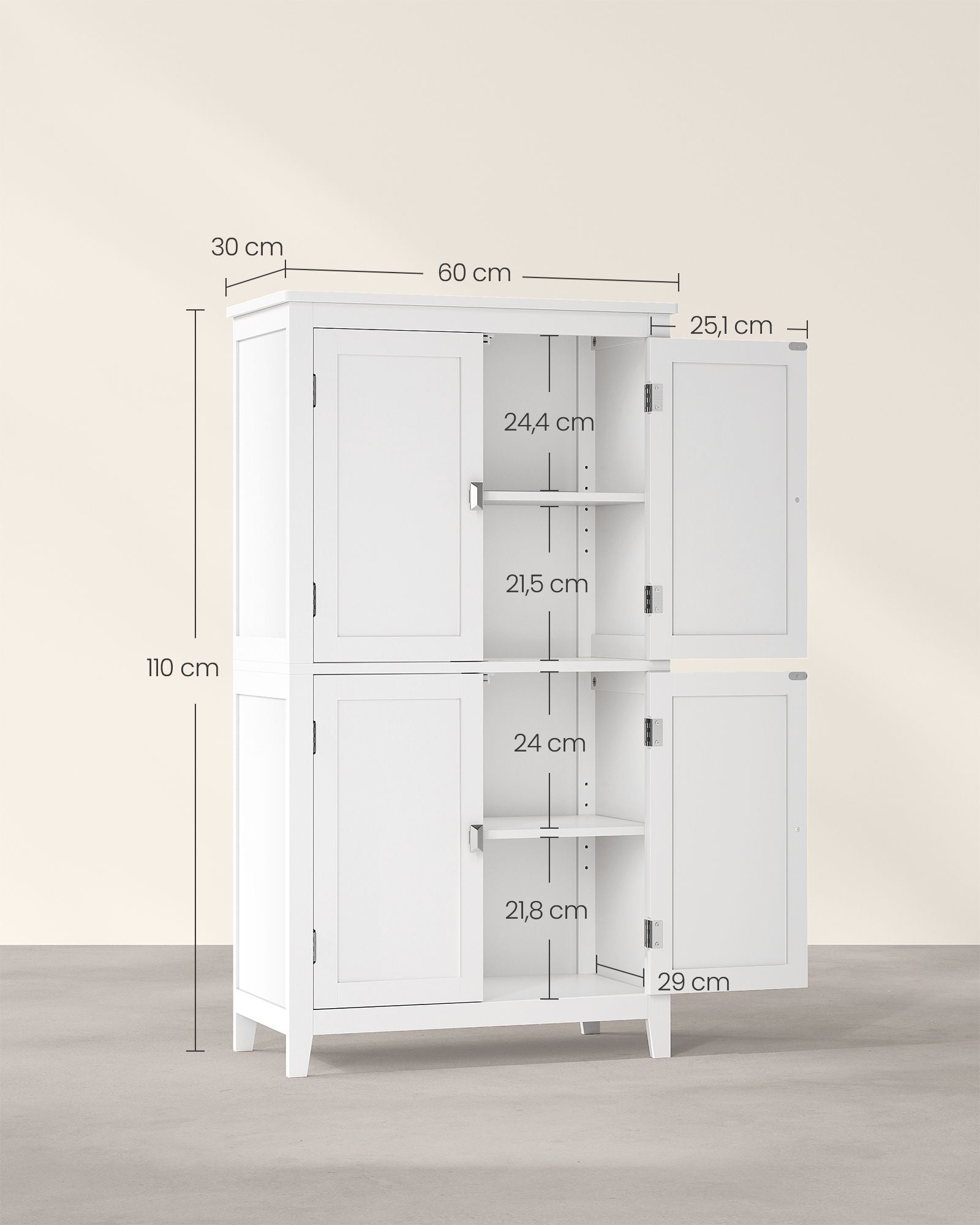 Bathroom furniture - With 4 doors - Classic White