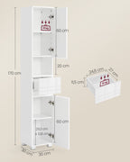 Bathroom furniture - 30 x 30 x 170 cm - adjustable shelves