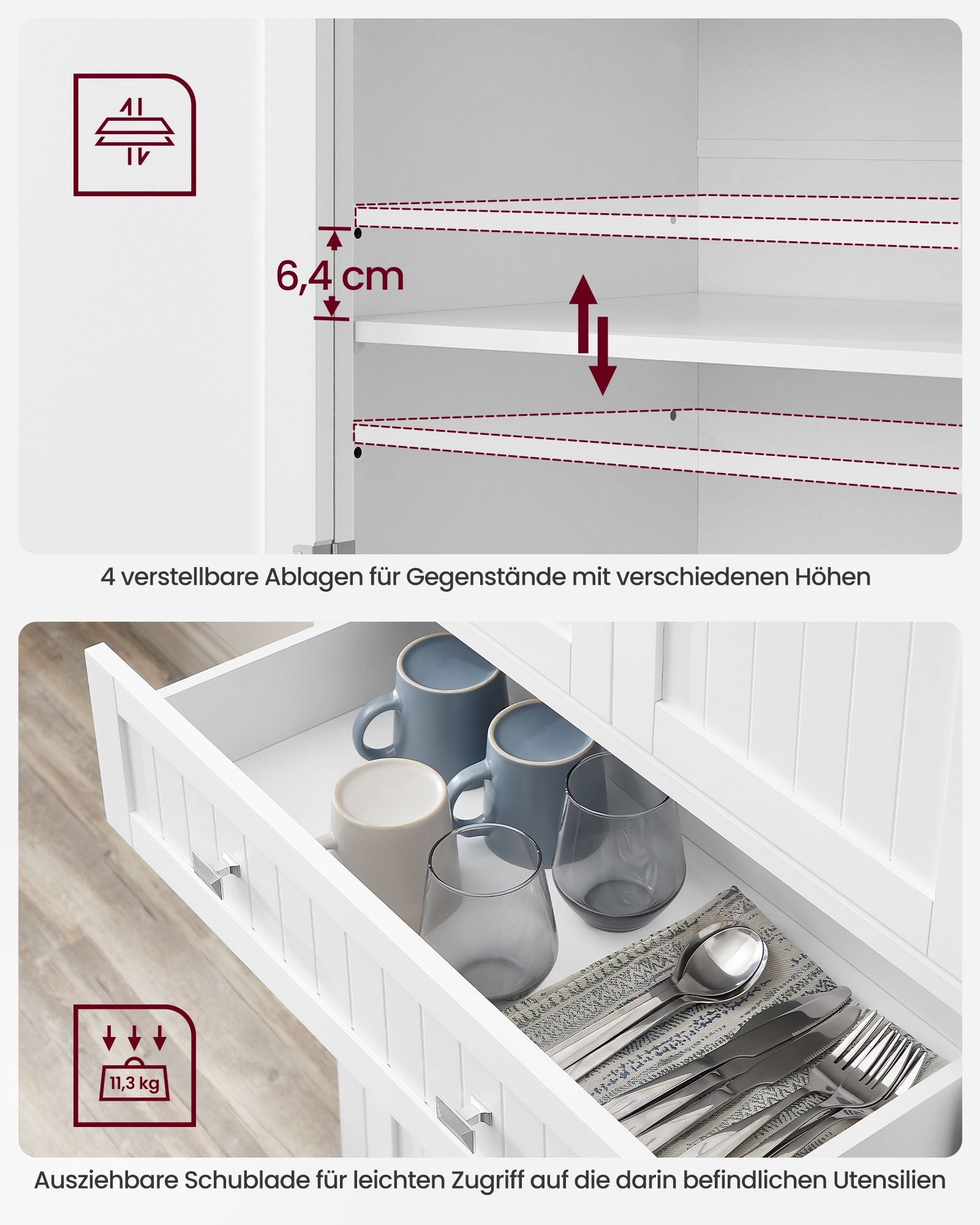 Kitchen cupboard - with shelves and drawers