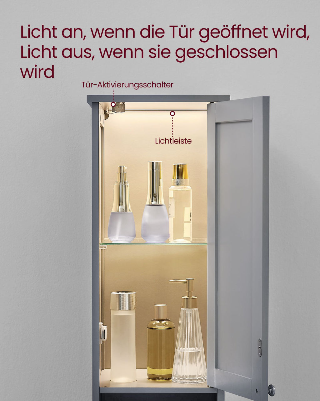 Bathroom furniture - with pigeon gray lighting