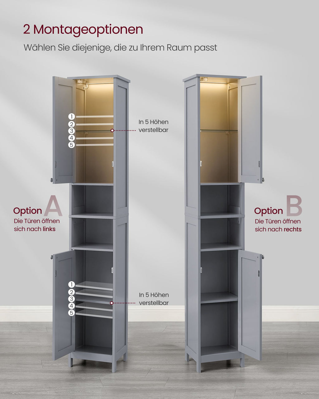Bathroom furniture - with pigeon gray lighting