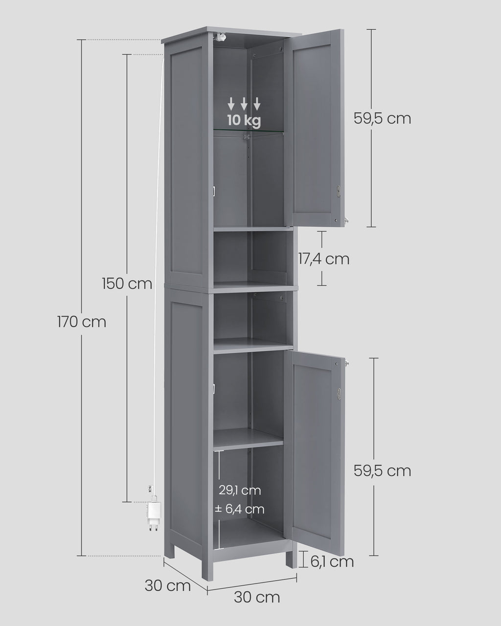 Bathroom furniture - with pigeon gray lighting
