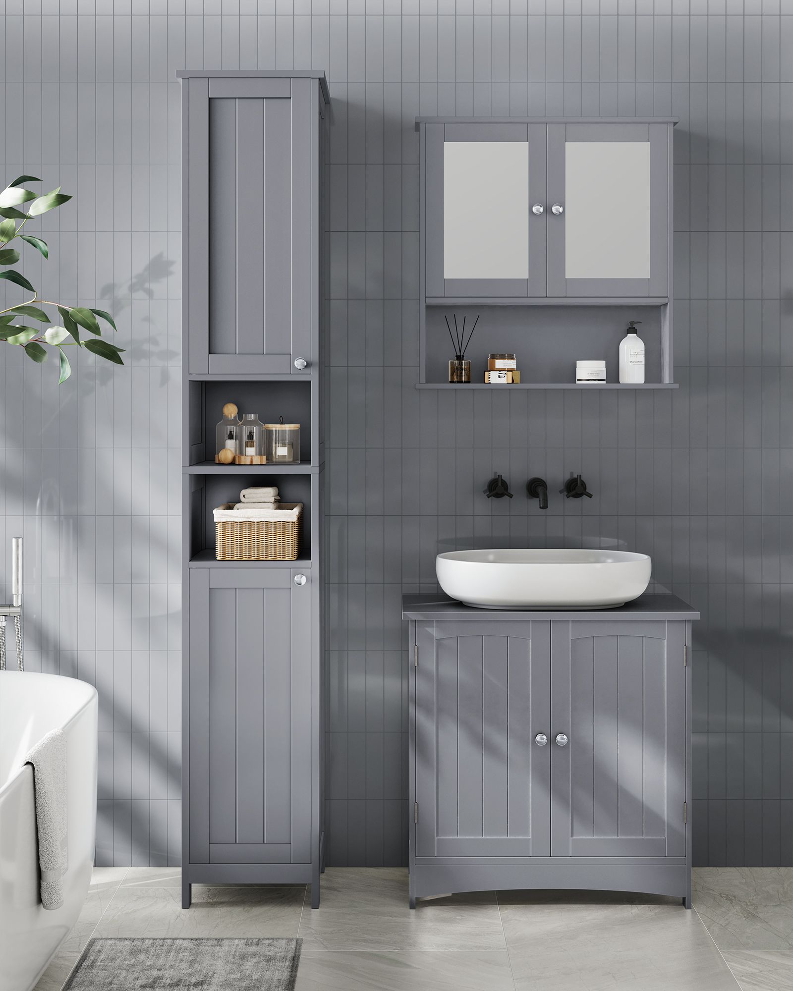 Bathroom furniture - with pigeon gray lighting