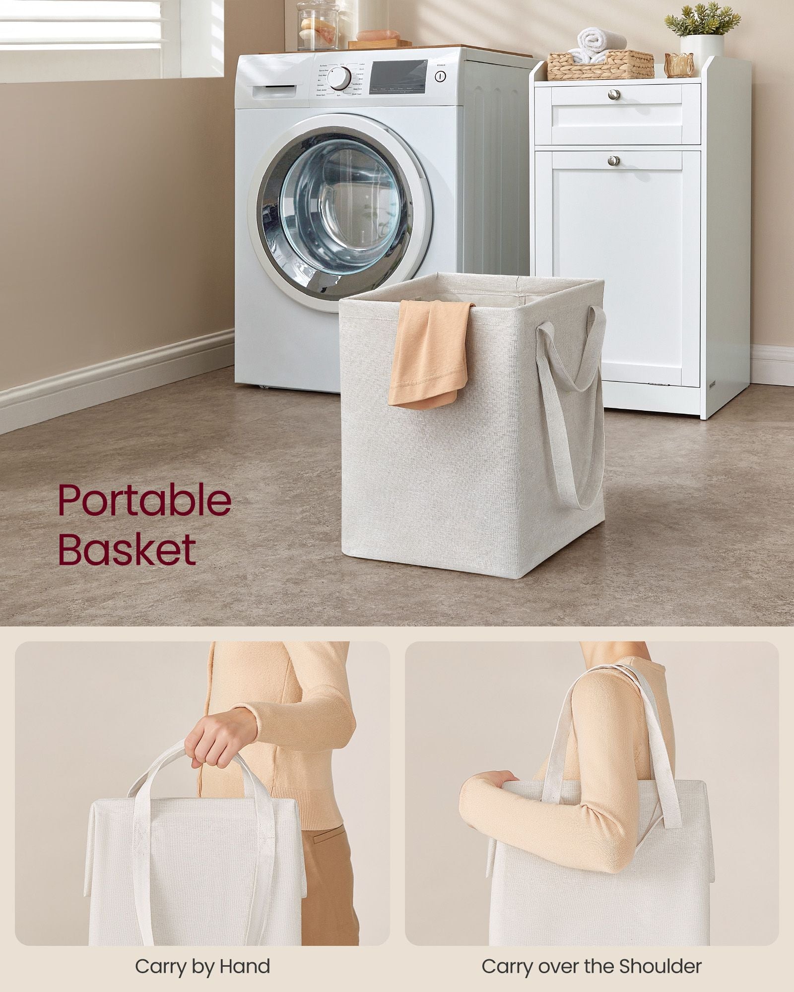 Bathroom cabinet - with laundry basket - 40 × 40 × 80.2 cm