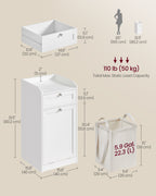 Bathroom cabinet - with laundry basket - 40 × 40 × 80.2 cm