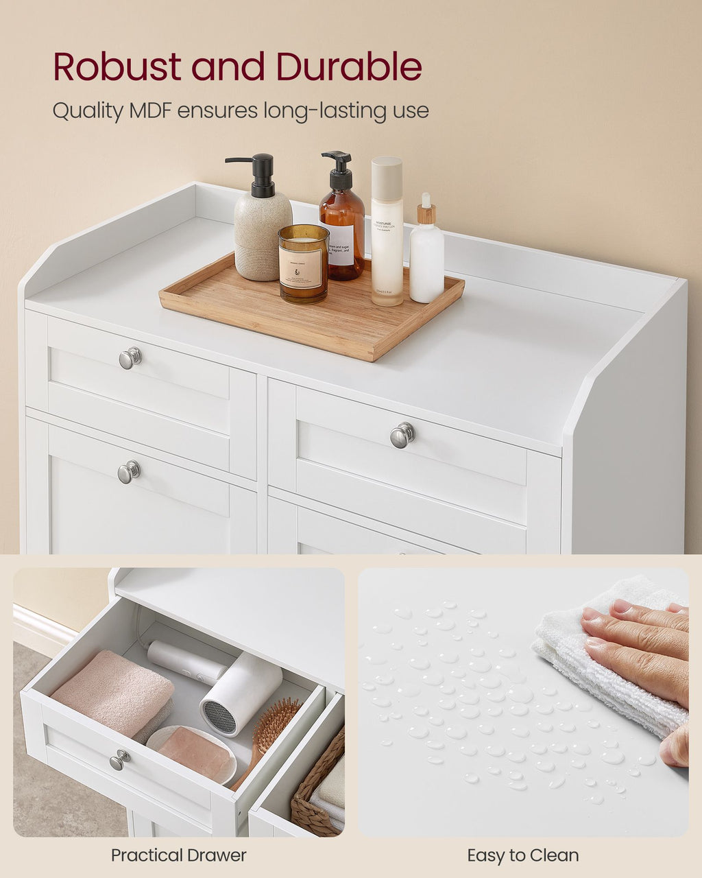 Bathroom cabinet - with laundry baskets and drawers - Wolkwit