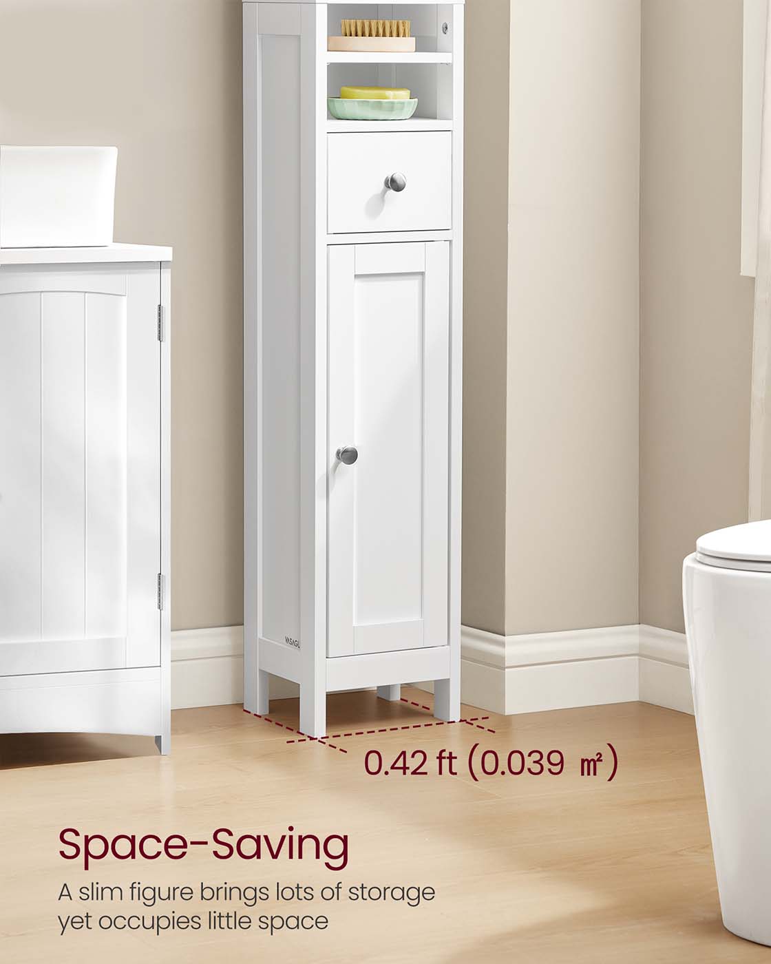 Bathroom cabinet - Adjustable shelves - Open - Model 2
