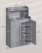 Bathroom furniture - With 2 doors and shelves - Duif gray