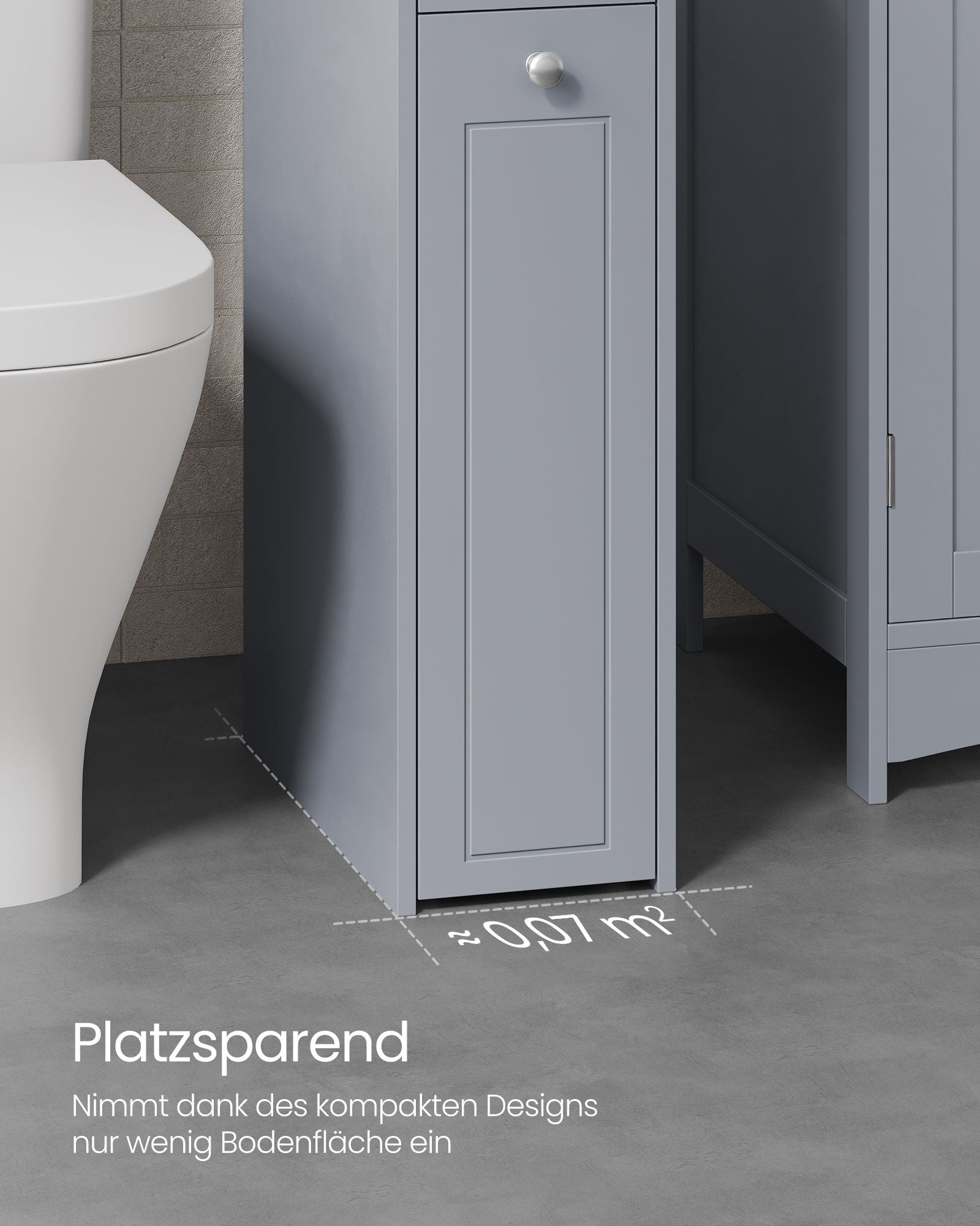 Bathroom cabinet - narrow - with drawers - for toilet paper