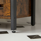 Washbasin case - Bathroom cabinet - 2 doors - Wooden leaf - Brown -black