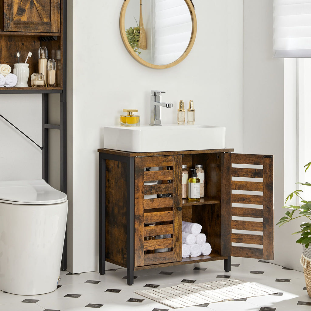 Washbasin cabinet-Vintage Brown-Zwart
