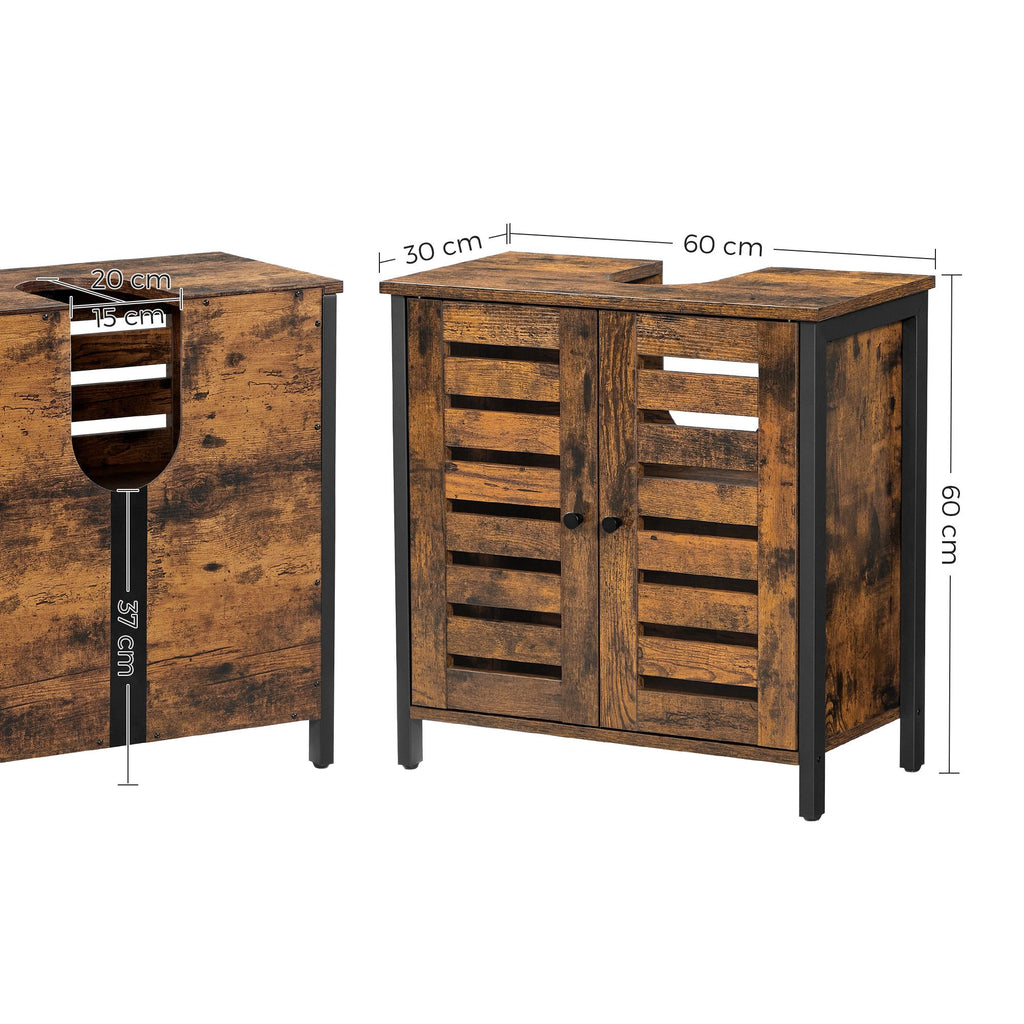 Washbasin cabinet-Vintage Brown-Zwart