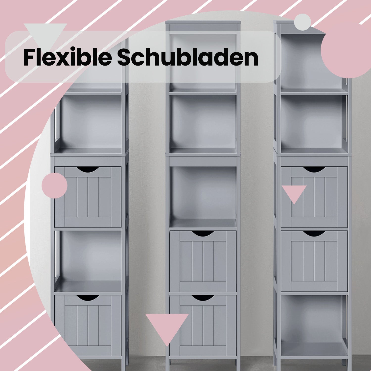 Bathroom furniture - Detached cupboard, sleek design