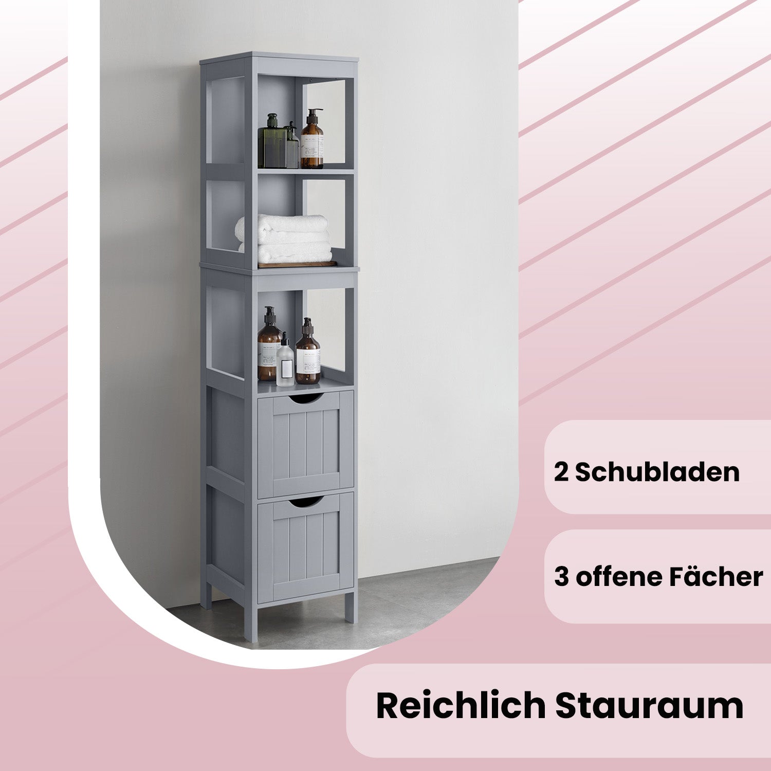 Bathroom furniture - Detached cupboard, sleek design