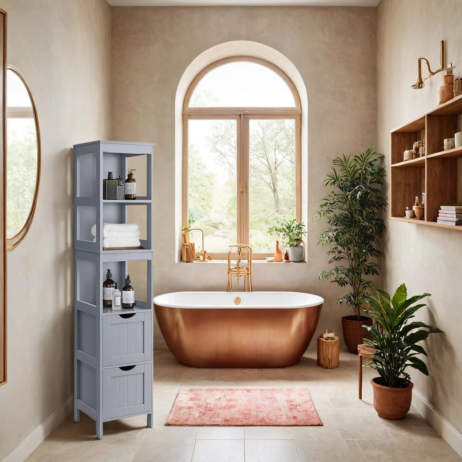 Bathroom furniture - Detached cupboard, sleek design