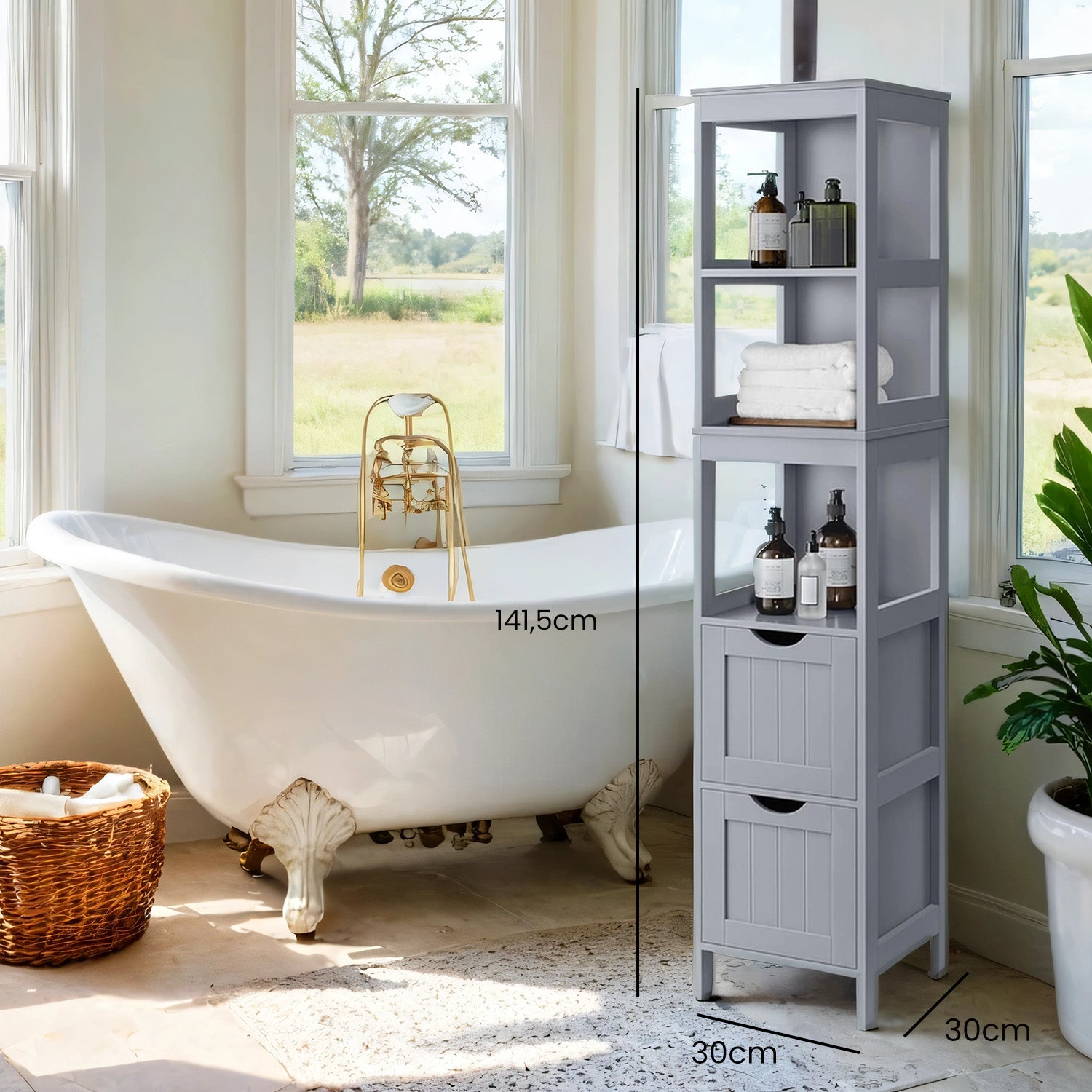 Bathroom furniture - Detached cupboard, sleek design