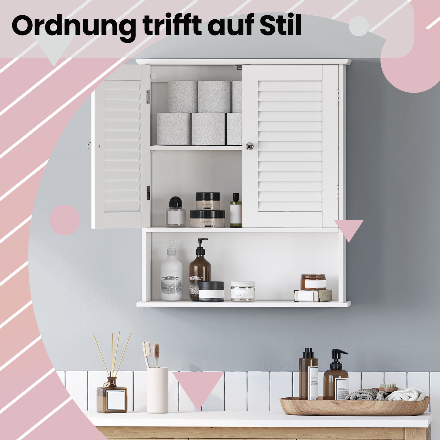 Bathroom cabinet - Wall cabinet or medicine cabinet with adjustable board