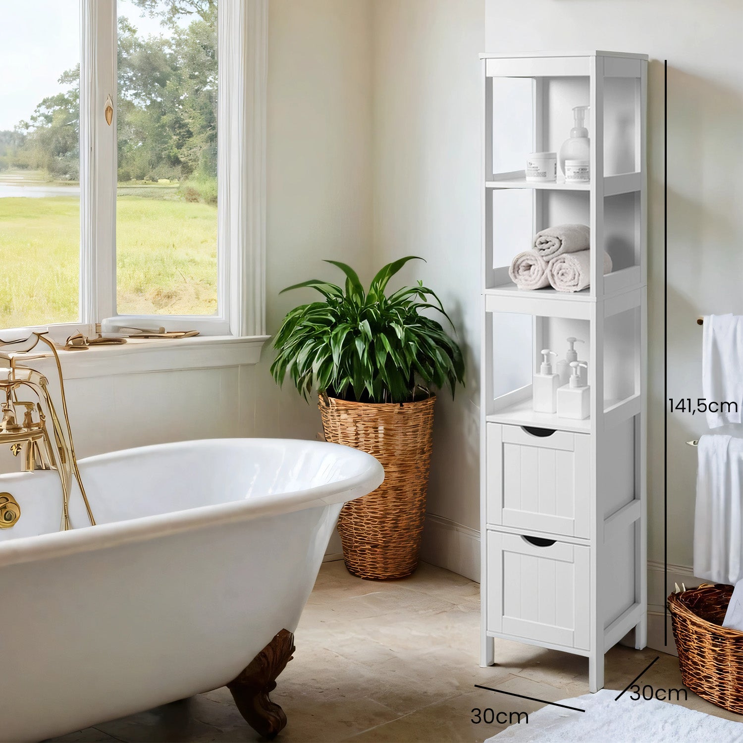 Bathroom furniture - Detached cupboard, sleek design