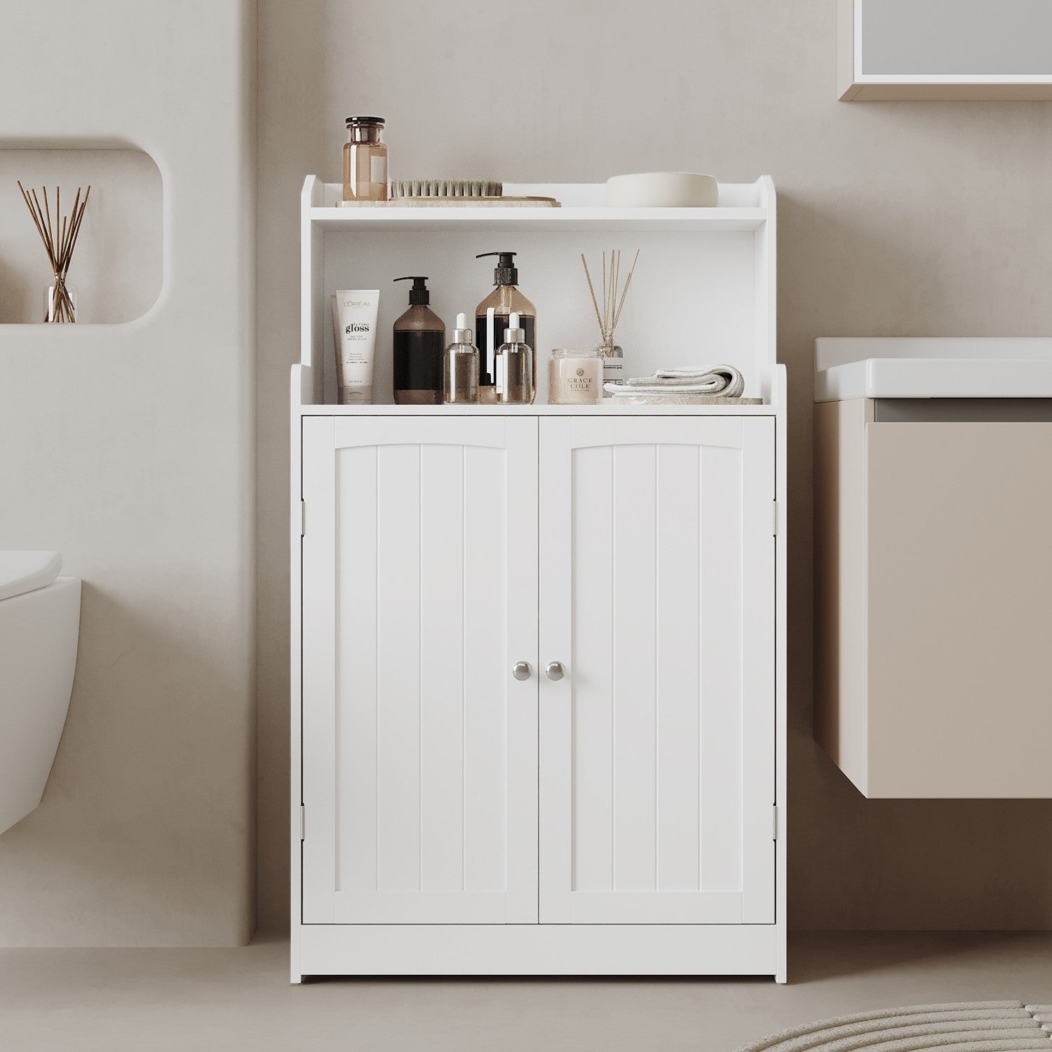 Bathroom Furniture, Bathroom Furniture With 2 Doors, 2 Adjustable Shelves