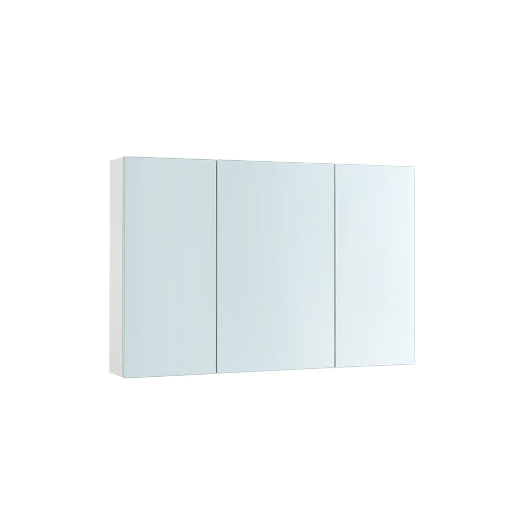 Wall cabinet - with mirror and adjustable shelf - white