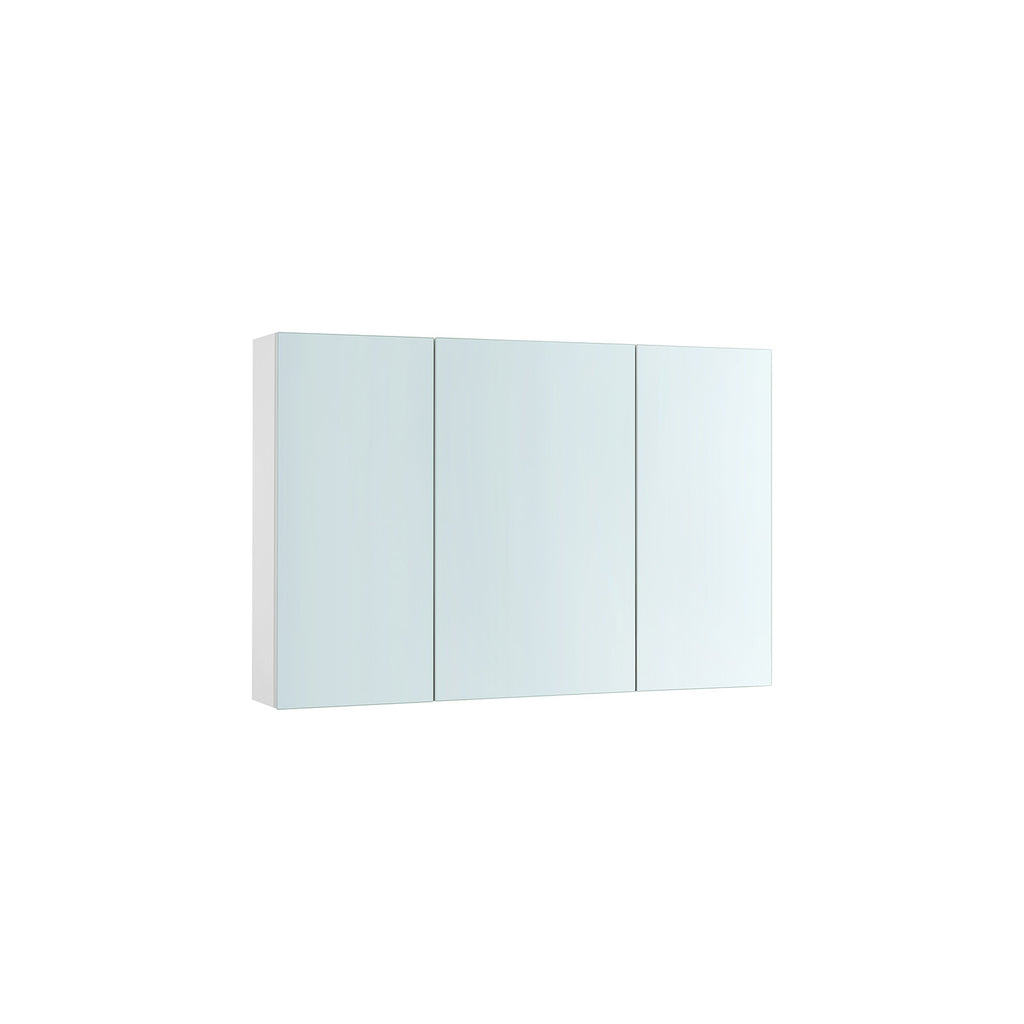 Wall cabinet - with mirror and adjustable shelf - white