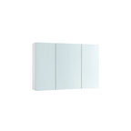 Wall cabinet - with mirror and adjustable shelf - white