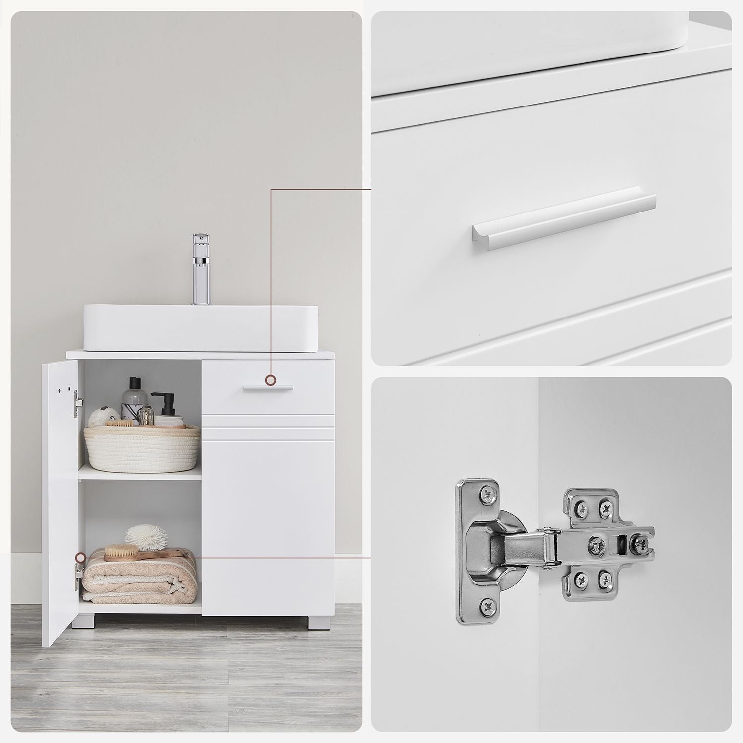 Washbasin furniture - Bathroom Cabinet - Base Cabinet - With Double Doors - White