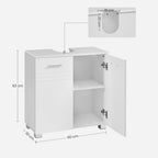 Washbasin furniture - Bathroom Cabinet - Base Cabinet - With Double Doors - White