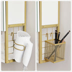Mirror cabinet - Bathroom cabinet - With Lighting - Double Door - Modern - White / Gold