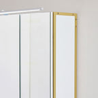 Mirror cabinet - Bathroom cabinet - With Lighting - Double Door - Modern - White / Gold