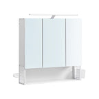 Bathroom mirror cabinet - 3 doors - with lighting and adjustable plank