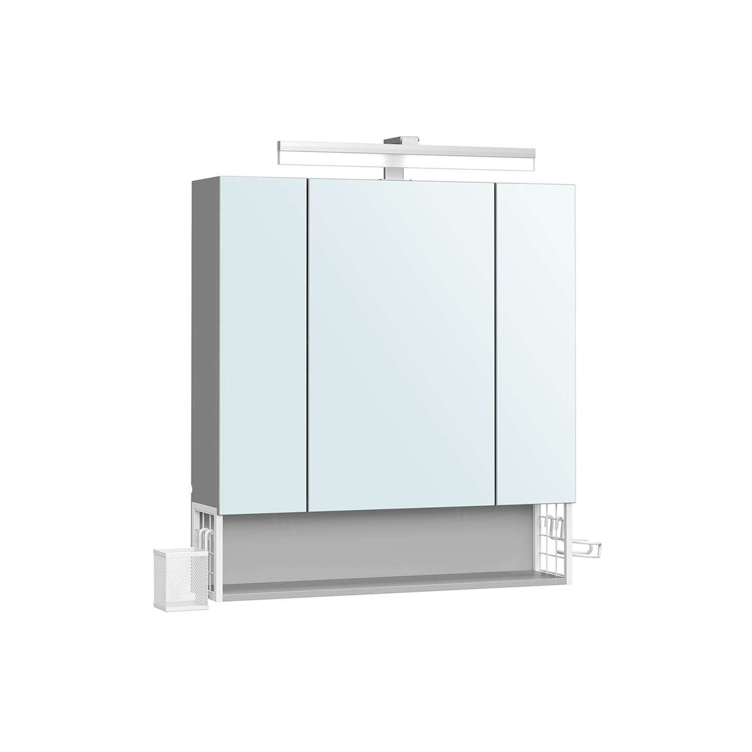 Bathroom furniture - With sockets and 3 doors - Wolkwit and pigeon gray