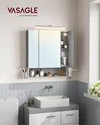 Bathroom furniture - With sockets and 3 doors - Wolkwit and pigeon gray