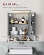 Bathroom furniture - With sockets and 3 doors - Wolkwit and pigeon gray