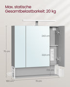 Bathroom furniture - With sockets and 3 doors - Wolkwit and pigeon gray