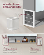 Bathroom furniture - With sockets and 3 doors - Wolkwit and pigeon gray