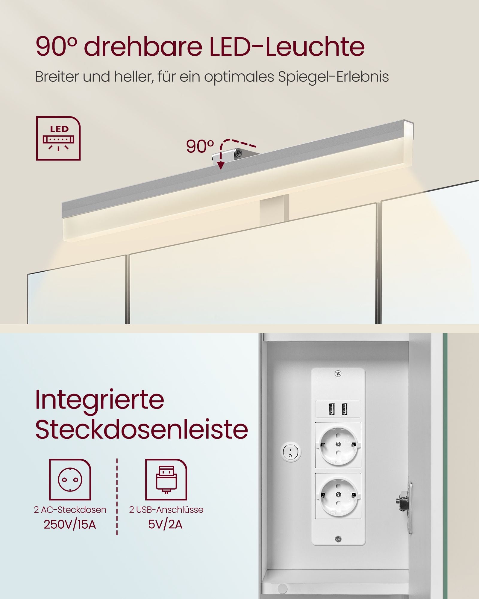 Bathroom furniture - With sockets and 3 doors - Wolkwit
