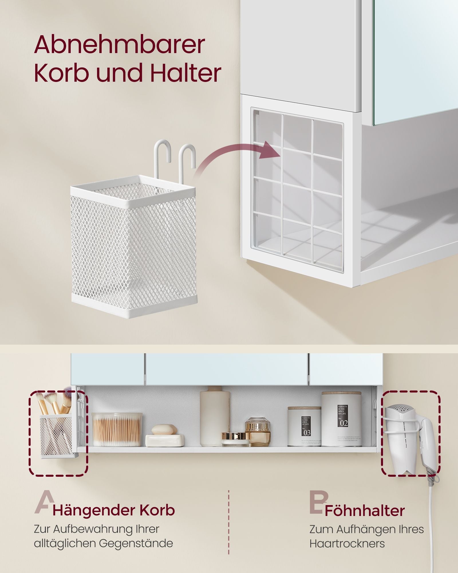 Bathroom furniture - With sockets and 3 doors - Wolkwit